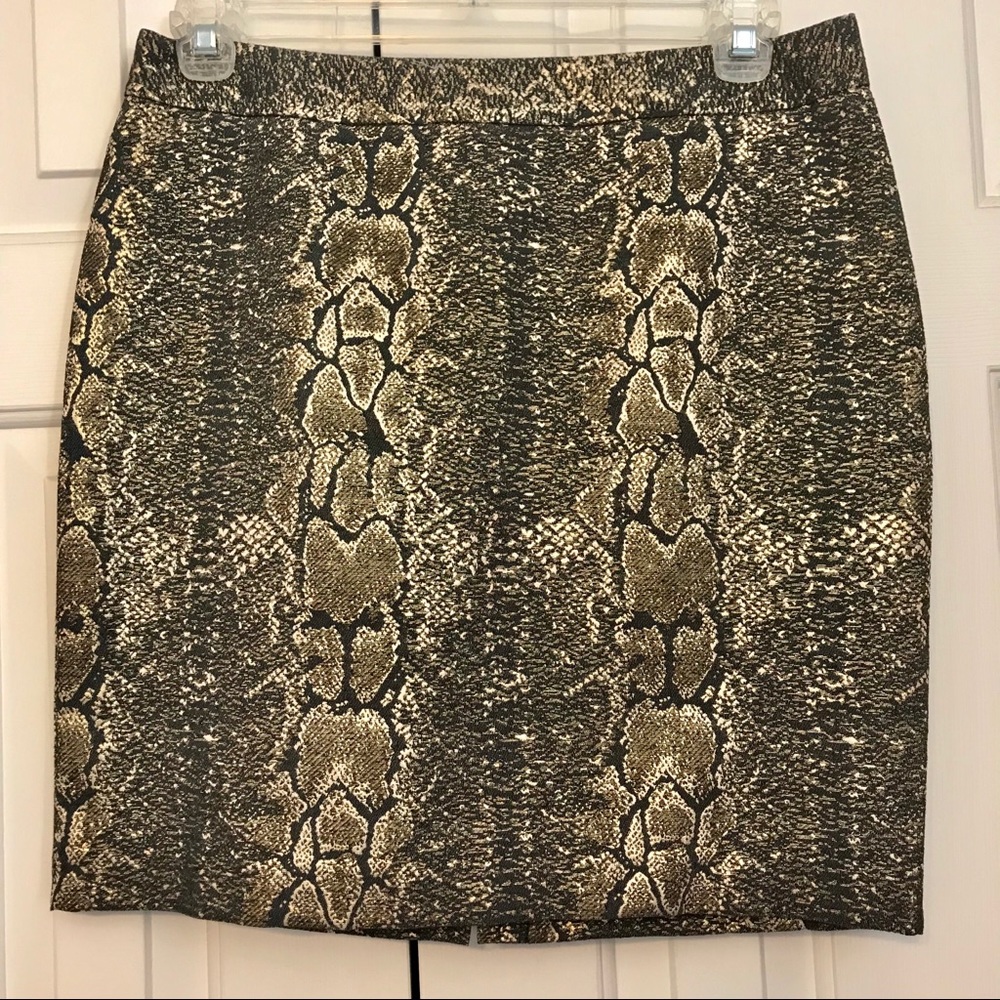 Worthington Gold Metallic Jacquard midi skirt  8